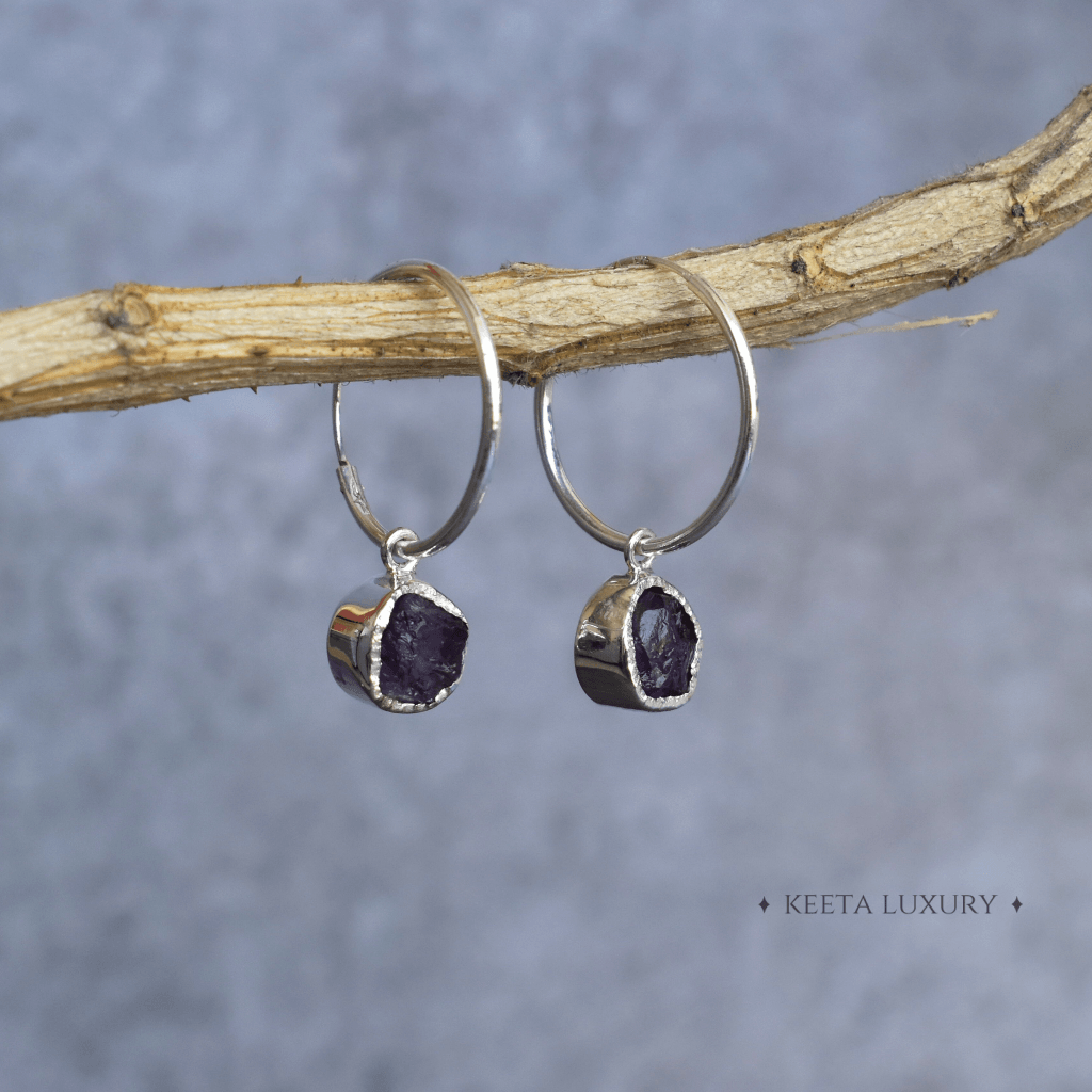 Raw Regency - Amethyst Earrings -