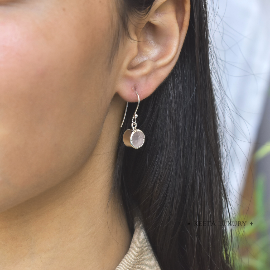 Rawnetic - Rose quartz Earrings -