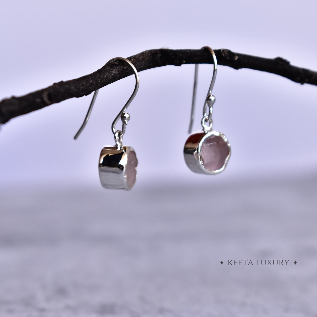 Rawnetic - Rose quartz Earrings -