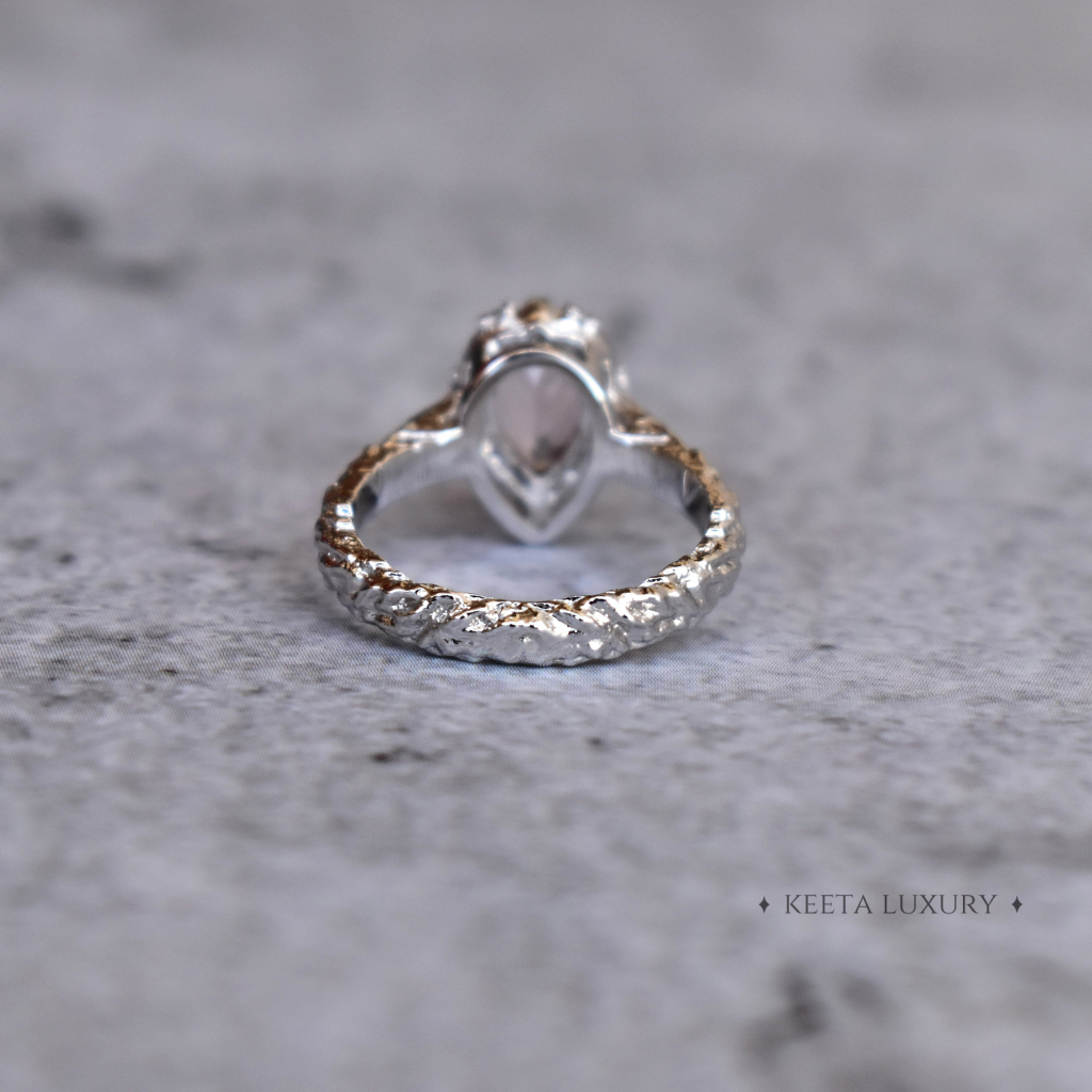 Rustic Charm - Rose Quartz Ring -