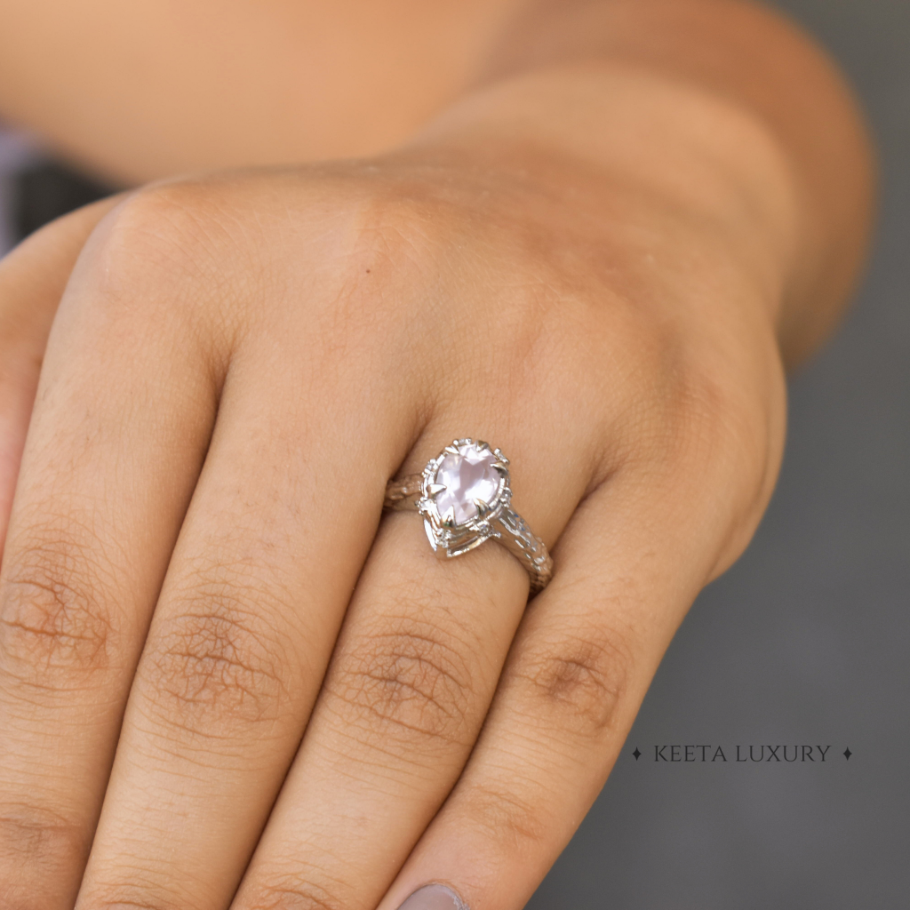 Rustic Charm - Rose Quartz Ring -