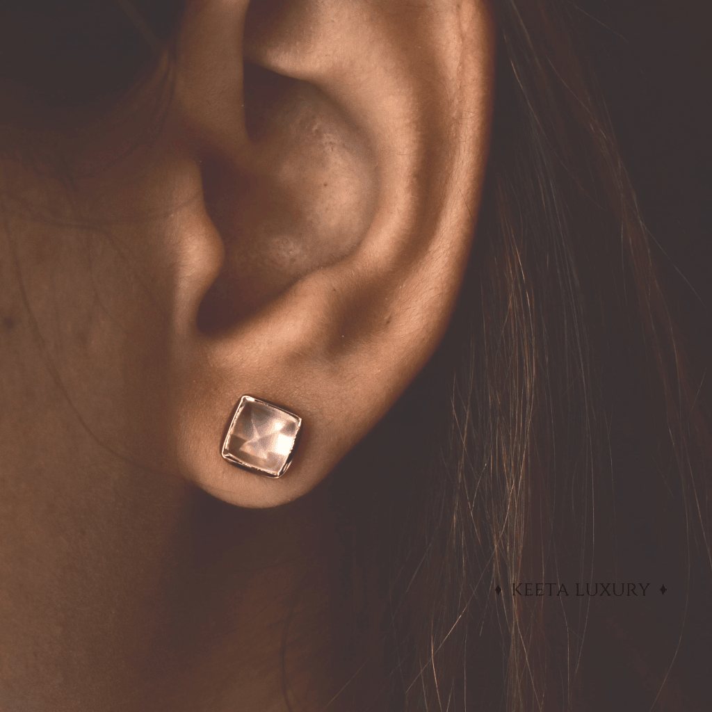 Sugar Loaf - Rose Quartz Studs -