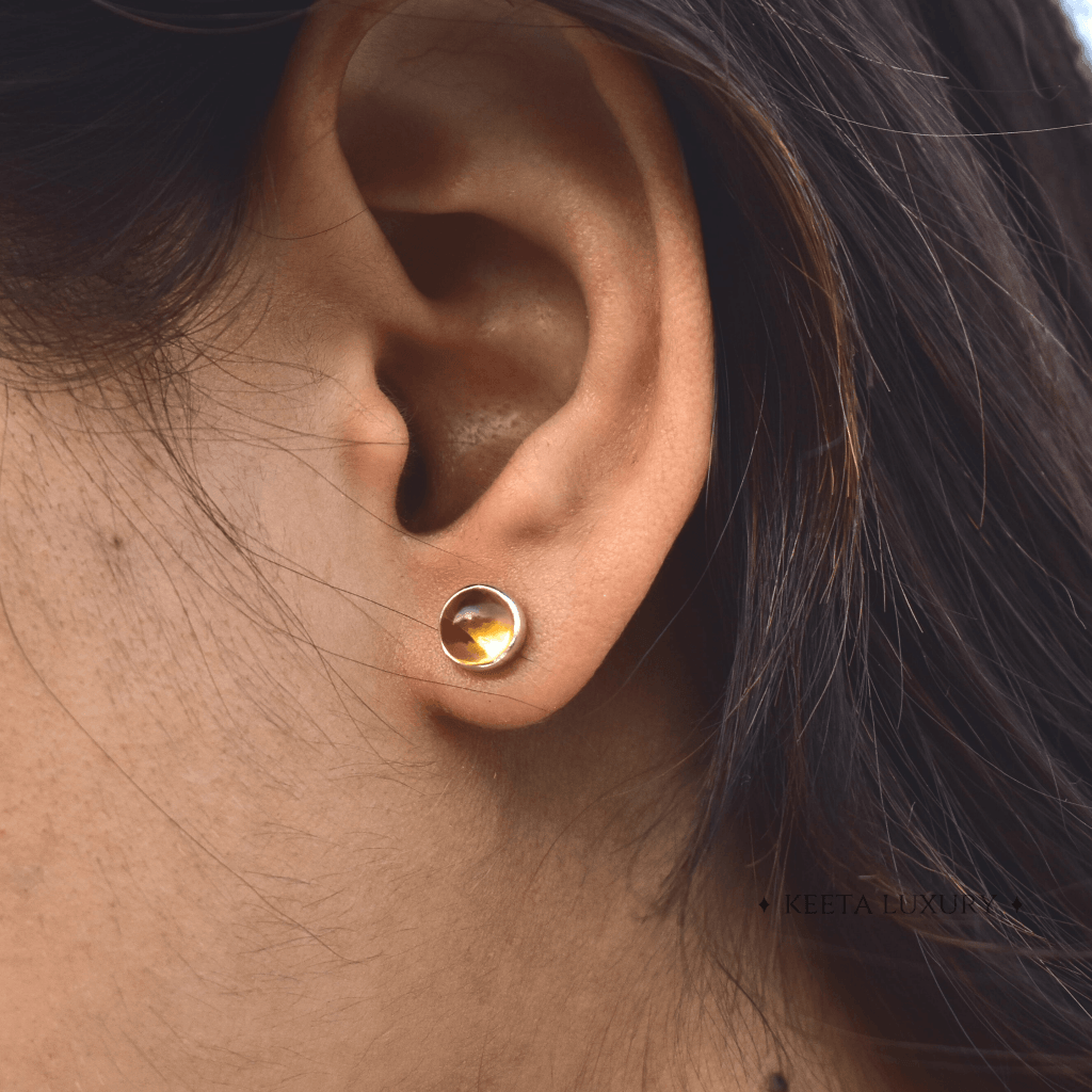 Tiny Star - Citrine Studs -