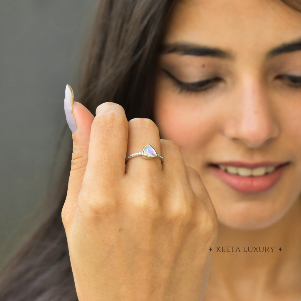 Trillion Tango - Moonstone Ring -