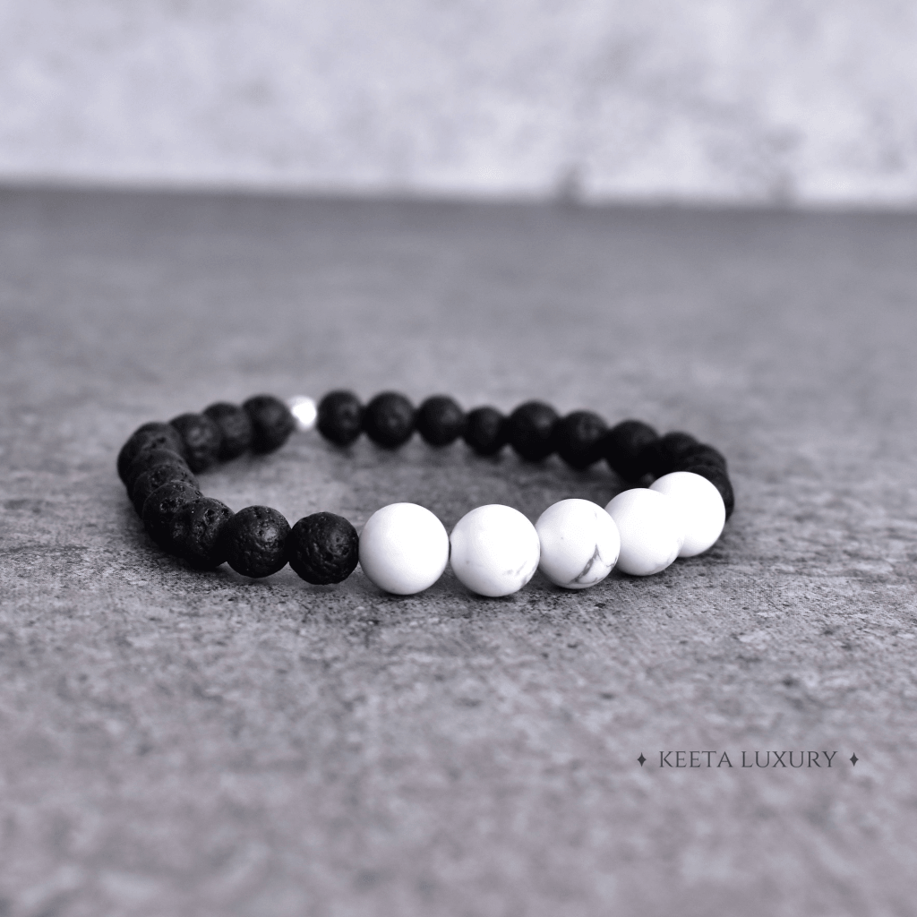 White Regency - Lava And Howlite Bracelets -