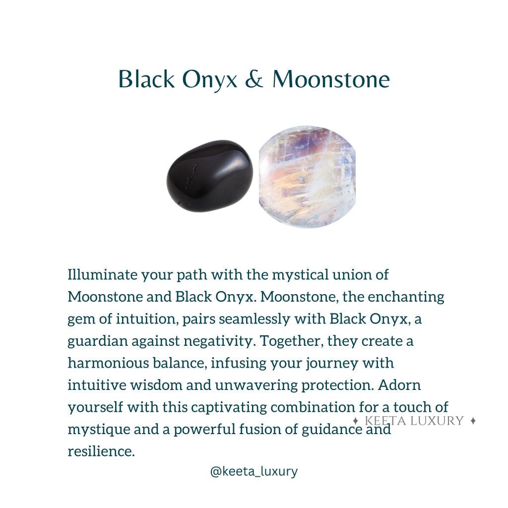 Yin & Yan - Moonstone And Onyx Earrings -