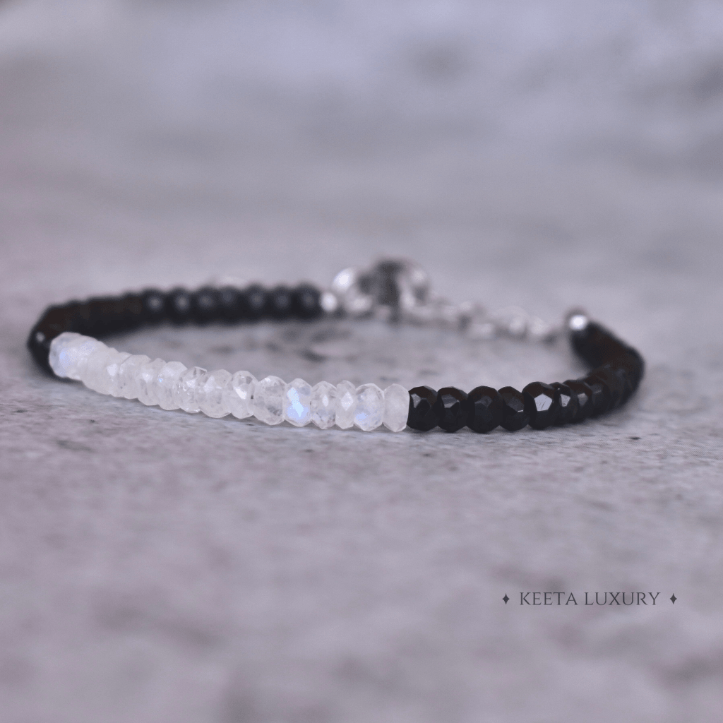 Yin & Yang - Moonstone & Black Onyx Bracelets -